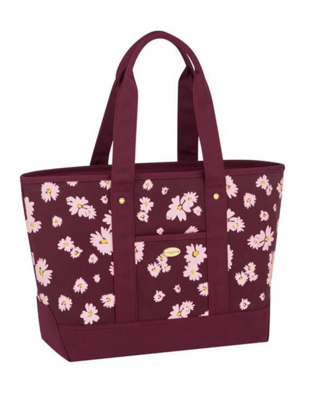 Coach burgundy floral tote